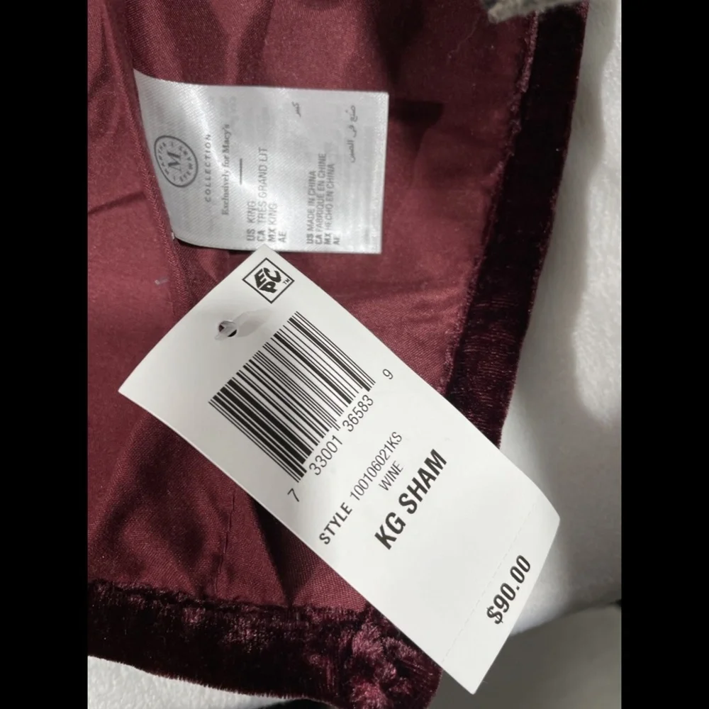 NEW Martha Stewart‎ Medallion Velvet Quit King Sham